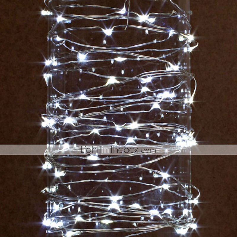 2 τεμ. 10m led νεραϊδόσχοινα φωτάκια led 100leds φώτα από χάλκινο σύρμα ζεστό λευκό λευκό χρώμα που αλλάζει χρώμα αδιάβροχο πάρτι διακοσμητικές μπαταρίες powered 2025 - $21.99 –P4
