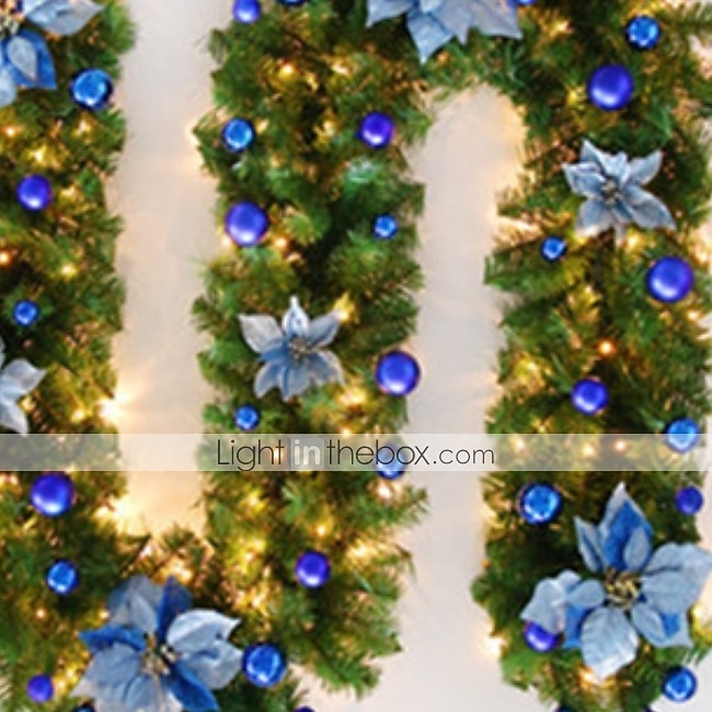 2,7m joulukoristeet seppele valoseppeleellä portaille joulukuusi viiniköynnöksen koristelu salaus ylellinen riipus joulukuusi festivaalikoristeet kulta ja punainen seppele setti 2025 - $29.99 –P2