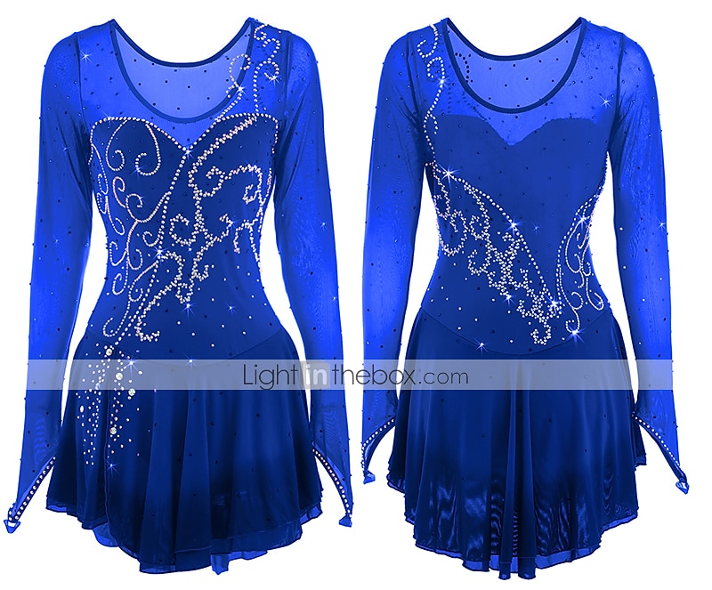 Eiskunstlaufkleid Damen Mädchen Eislaufen Kleider Austattungen Gelb Dunkelrot Pudriges Rosa Halo-Färbung Gitter Spandex Hochelastisch Wettbewerb Eiskunstlaufkleidung Eislaufen Eiskundstlauf 2025 - $104.99 –P5