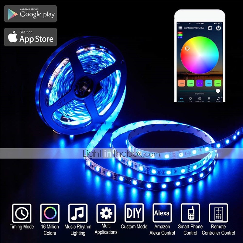 32.8Ft 10M Smart WiFi LED Light Strip RGB Tiktok Light Waterproof 5050 300LEDs Work with Alexa Google With 24 Keys Remote Control 2025 - $55.99 –P15