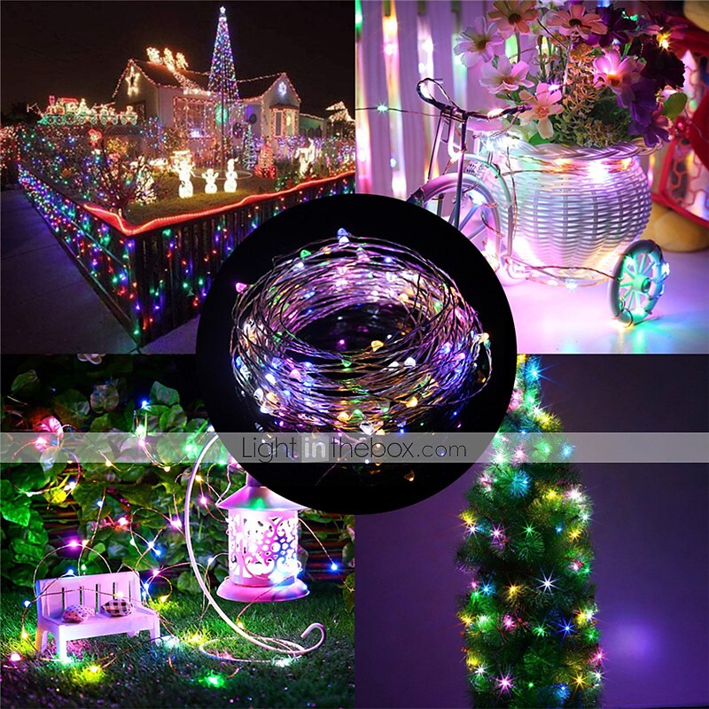 elegáns esküvői fogadás buli karácsonyi dekoráció led füzér lámpák 4db 2db 1db réz ezüst drótfüzér lámpa 5m 10m 20m usb vízálló tündérlámpák karácsonyi esküvői party dekorációhoz 2025 - $8.49 –P2