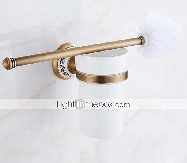 Toilet Brush with Holder,Antique Brass Ceramics Wall Mounted Rubber Painted Toilet Bowl Brush and Holder for Bathroom 2025 - $79.99 –P4