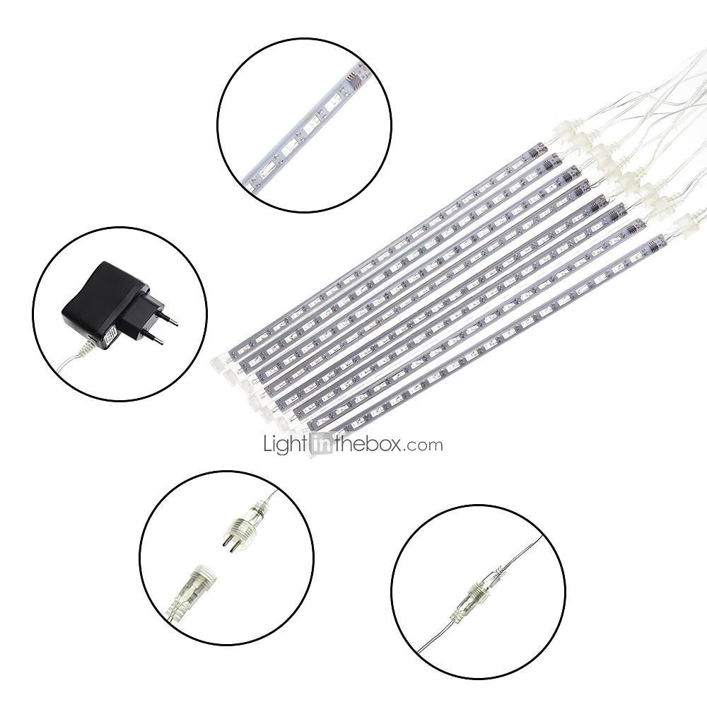 led eső esőlámpák 11,8 hüvelyk 8 cső 144 led eső csepp fények kültéri jégcsap hó meteor zuhany fények karácsonyi esküvői party ünnepi kert dekoráció 2025 - $18.99 –P2