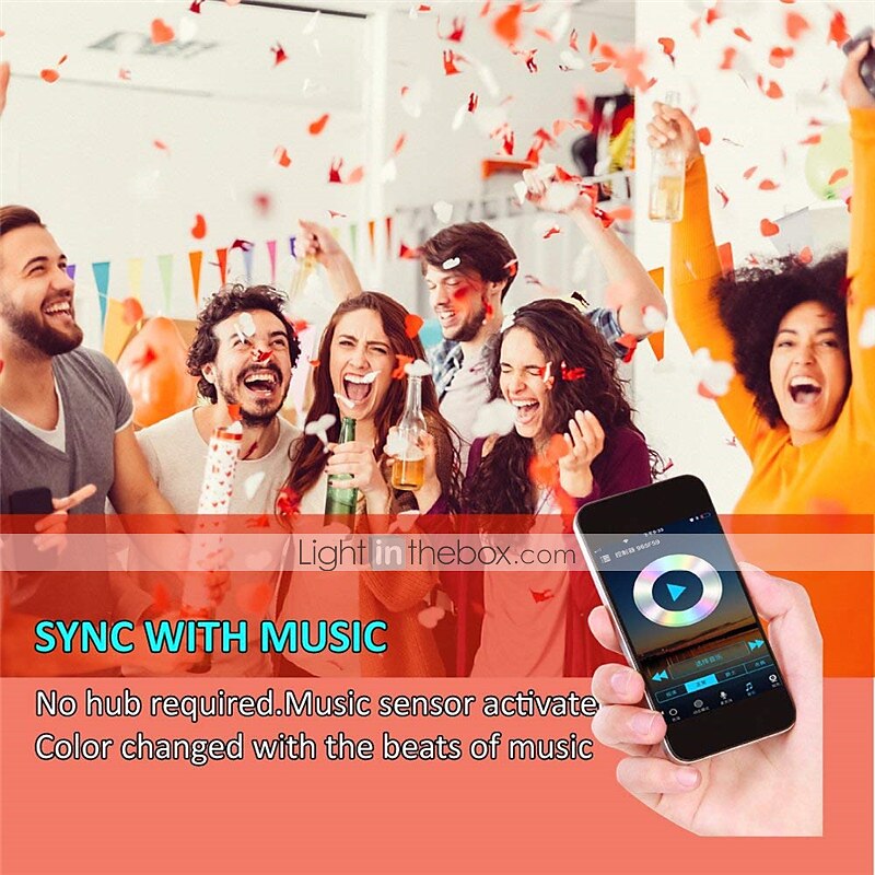Смарт-светодиодная лента 10 м 32,8 фута rgb smd 2835 600leds работает с подсветкой alexa google tv с пультом дистанционного управления с 24 клавишами 2025 - $40.99 –P12