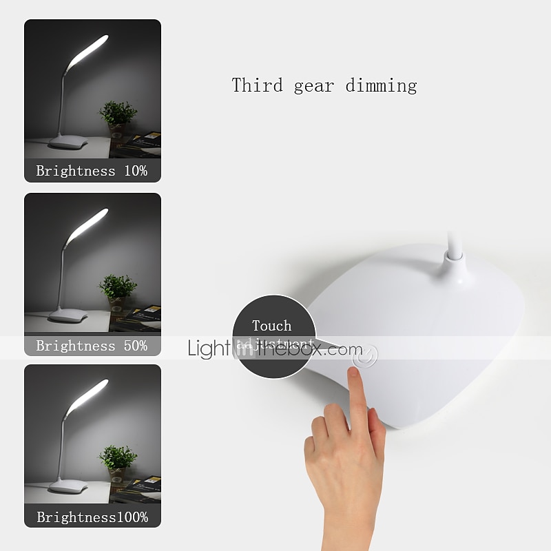 Table Lamp / Desk Lamp / Reading Light Eye Protection / Adjustable Simple / Modern Contemporary Built-in Li-Battery Powered For Bedroom / Study Room / Office PVC White 2026 - $26.99 –P2