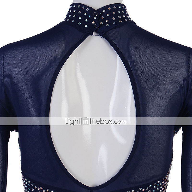 Eiskunstlaufkleid Damen Mädchen Eislaufen Kleider Austattungen Gelb Dunkelrot Dunkelmarine Patchwork Gitter Spandex Hochelastisch Praxis Professionell Wettbewerb Eiskunstlaufkleidung Kristalle 2026 - $117.99 –P7