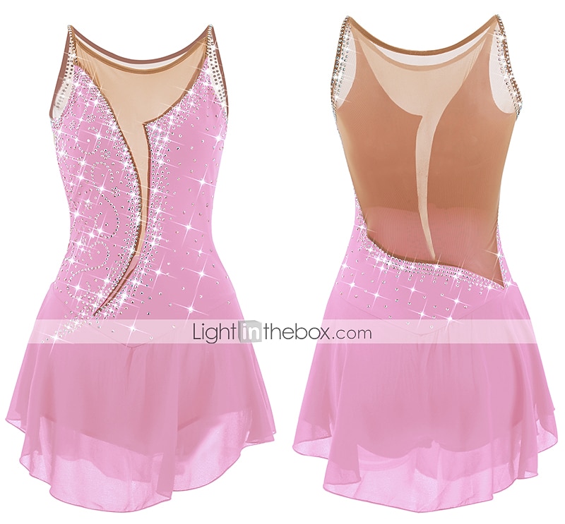 Kjole til kunstløp Dame Jente Skøyteløp Kjoler Hvit Gul Rosa Asymetrisk kant Netting Spandex Høy Elastisitet Trening Profesjonell Konkurranse Skøyteklær Anatomisk design Klassisk Krystall / Rhinstein 2025 - $78.99 –P13