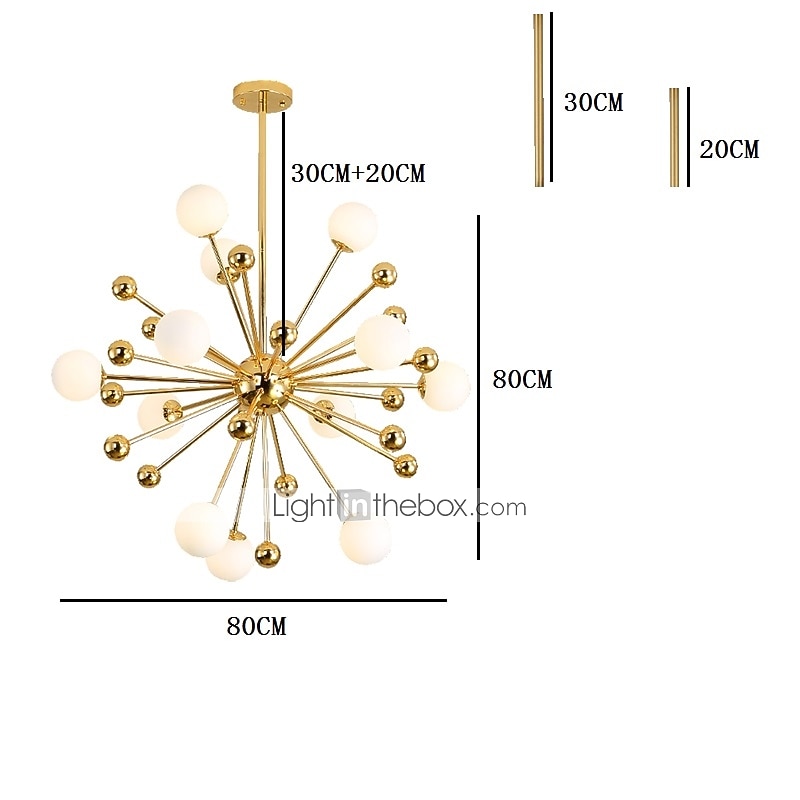 80 cm spoetnik design kroonluchter metalen spoetnik gegalvaniseerd moderne nordic stijl 220-240v 2026 - $629.99 –P2