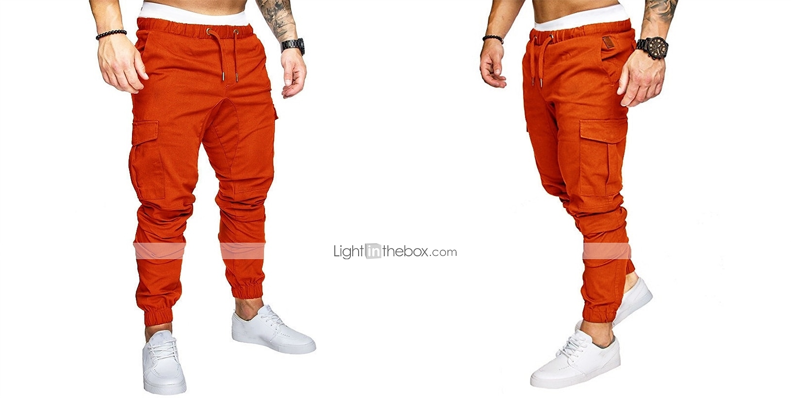 Men's Joggers Cargo Pants Drawstring Beam Foot Bottoms Outdoor Street Cotton Breathable Soft Fitness Gym Workout Performance Sportswear Activewear Solid Colored Dark Grey White Black / Stretchy 2026 - $21.99 –P7