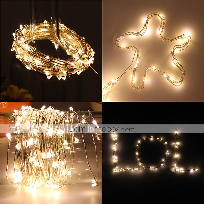 elegáns esküvői fogadás buli karácsonyi dekoráció led füzér lámpák 4db 2db 1db réz ezüst drótfüzér lámpa 5m 10m 20m usb vízálló tündérlámpák karácsonyi esküvői party dekorációhoz 2025 - $8.49 –P3