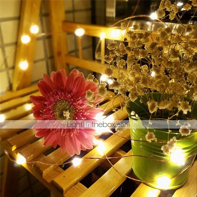 2 τεμ. 10m led νεραϊδόσχοινα φωτάκια led 100leds φώτα από χάλκινο σύρμα ζεστό λευκό λευκό χρώμα που αλλάζει χρώμα αδιάβροχο πάρτι διακοσμητικές μπαταρίες powered 2025 - $21.99 –P2