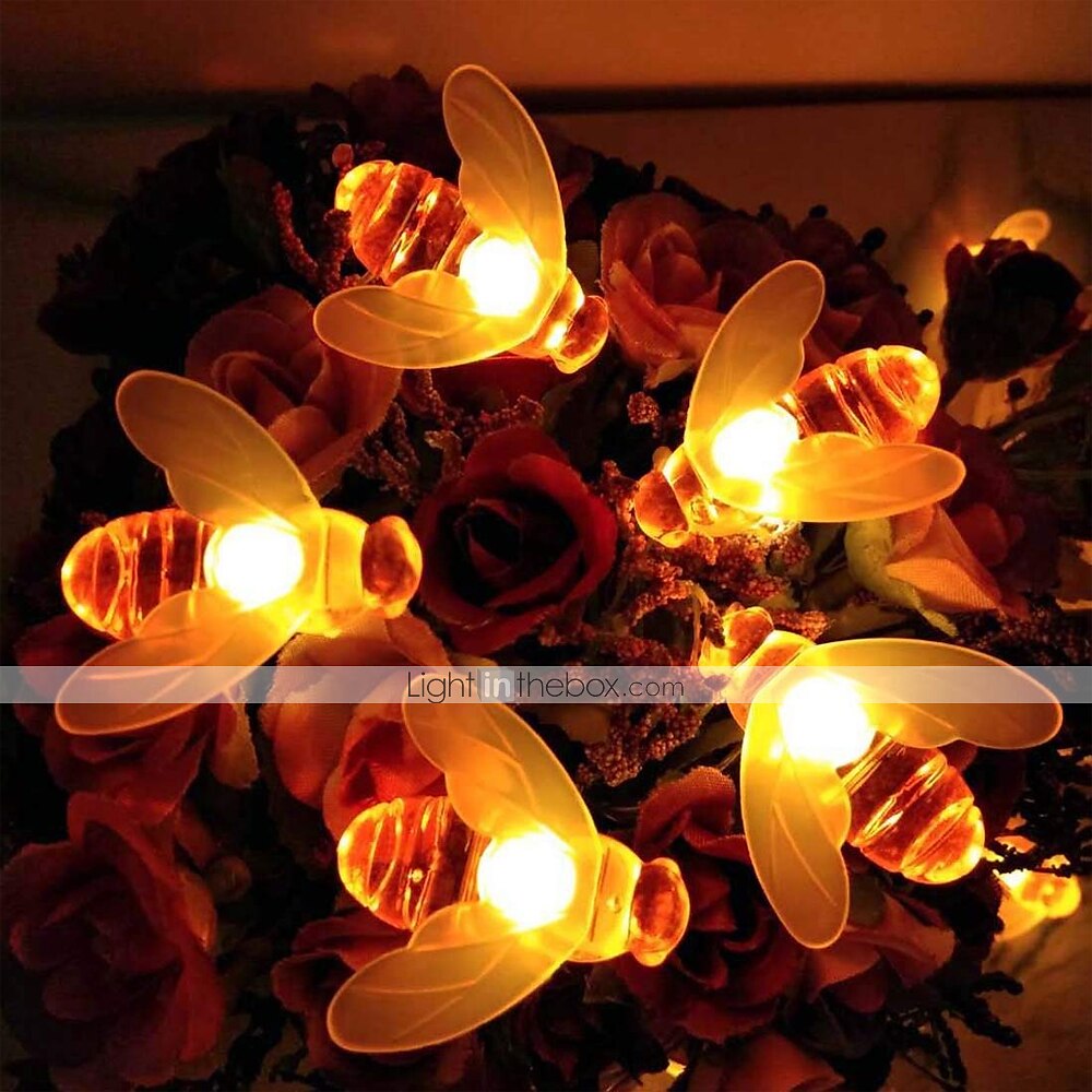 Outdoor Solar Bee String Lights, 20 LEDs Waterproof Garden Fairy Lights with 8 Modes, Solar-Powered LED Lights for Outdoor Terrace, Flowers, Trees & Party Decorations 2025 - $20.99 –P12