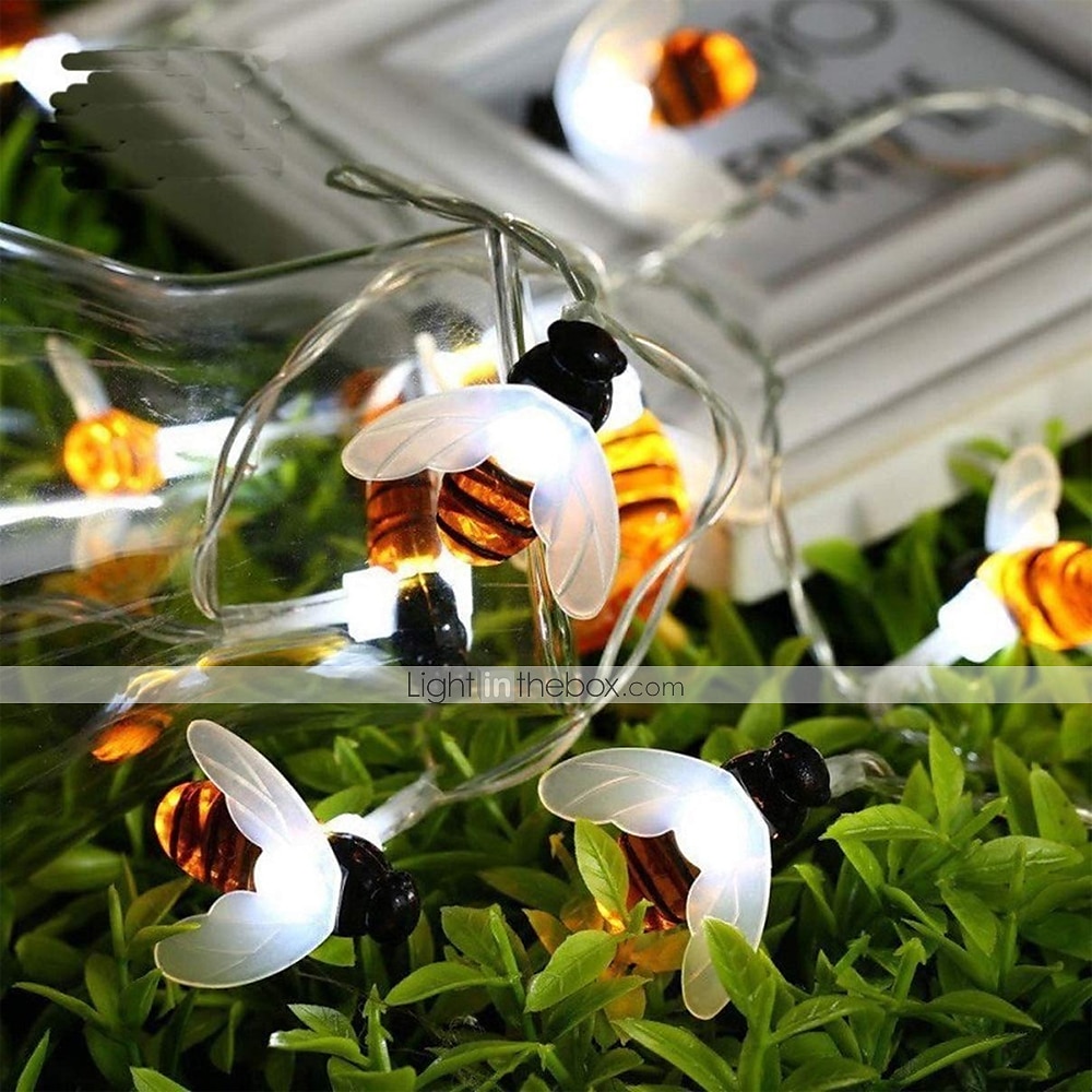 Outdoor Solar Bee String Lights, 20 LEDs Waterproof Garden Fairy Lights with 8 Modes, Solar-Powered LED Lights for Outdoor Terrace, Flowers, Trees & Party Decorations 2025 - $20.99 –P9