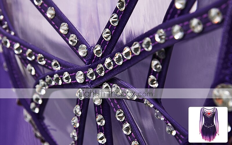 Taitoluistelupuku Naisten Tyttöjen Luistimet Hameet Tumma harmaa Violetti Purppura Silmukka Spandex Erittäin elastinen Kouluts Harjoittelu Kilpailu Luisteluasu Käsintehty Klassinen Kristalli / Strassi 2026 - $168.99 –P7