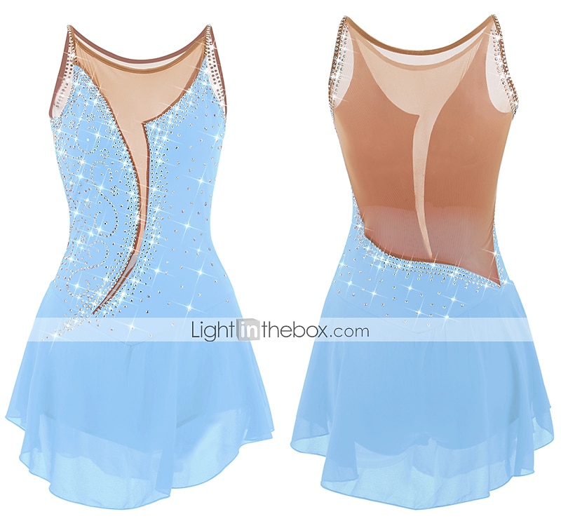 Kjole til kunstløp Dame Jente Skøyteløp Kjoler Hvit Gul Rosa Asymetrisk kant Netting Spandex Høy Elastisitet Trening Profesjonell Konkurranse Skøyteklær Anatomisk design Klassisk Krystall / Rhinstein 2025 - $78.99 –P16