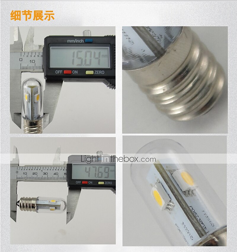 5 יחידות 0.5 W נורות תירס לד 15 lm E14 T 3 LED חרוזים SMD 5050 דקורטיבי לבן חם לבן 90-240 V / CE 2025 - $16.49 –P10