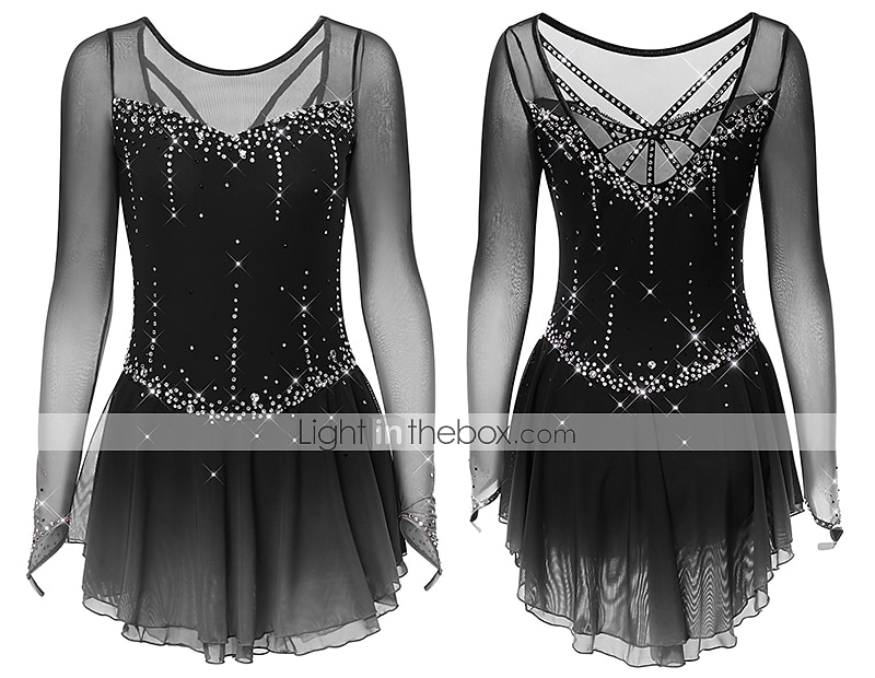 Taitoluistelupuku Naisten Tyttöjen Luistimet Hameet Tumma harmaa Violetti Purppura Silmukka Spandex Erittäin elastinen Kouluts Harjoittelu Kilpailu Luisteluasu Käsintehty Klassinen Kristalli / Strassi 2026 - $168.99 –P12