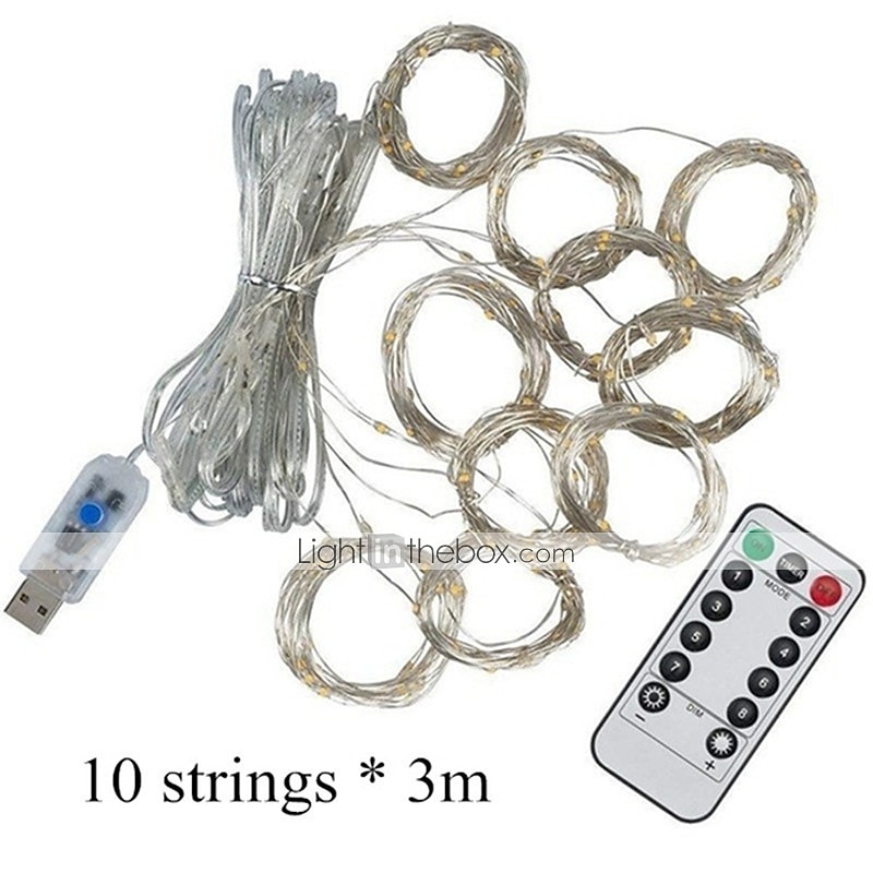 LED Curtain String Lights Flash Fairy Garland 3x1 3x2 3x3M 300 LEDS USB Remote Control for New Year Christmas Outdoor Wedding Home Window Docoration 2025 - $20.99 –P6
