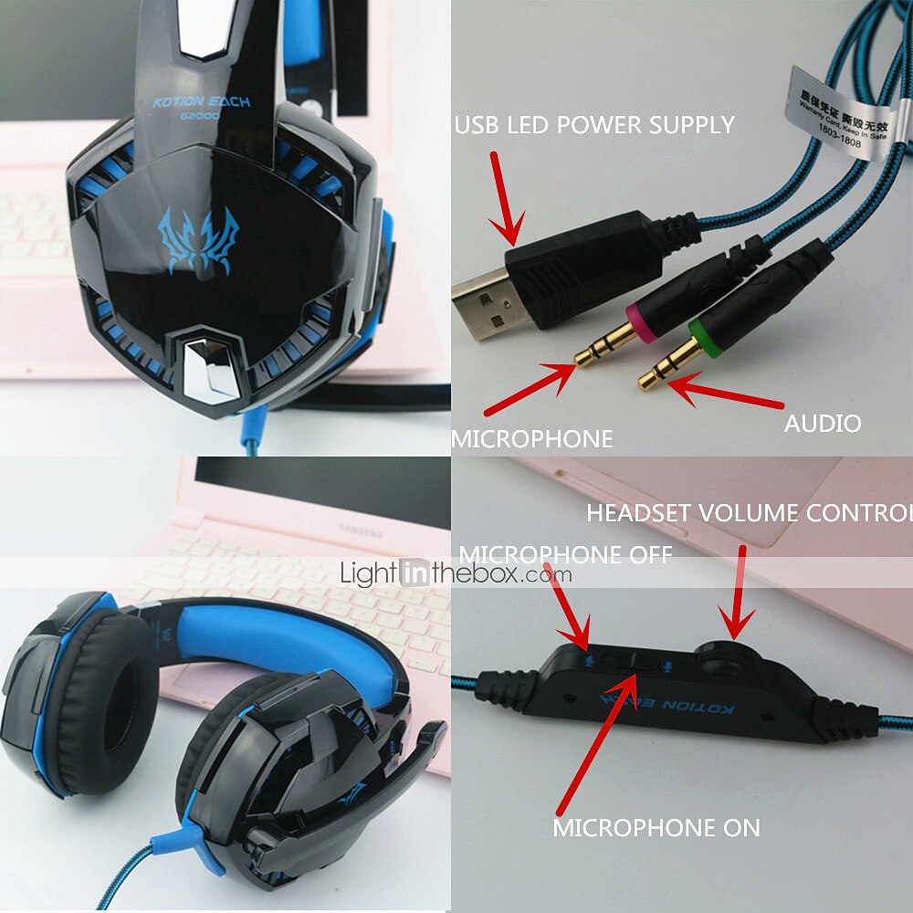 kotion each g9000 plug usb and headphone jack