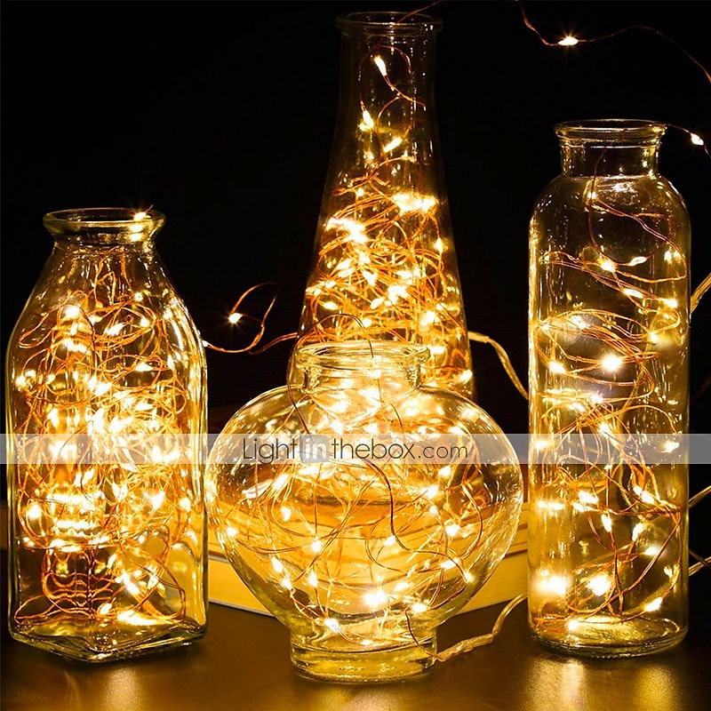 Eleganckie przyjęcie weselne 1 szt. 5 m 50 diod led usb sznur świetlny wodoodporny sznurek miedziany led świąteczne zewnętrzne lampki choinkowe na imprezę świąteczną dekoracja ślubna 2025 - $7.99 –P1