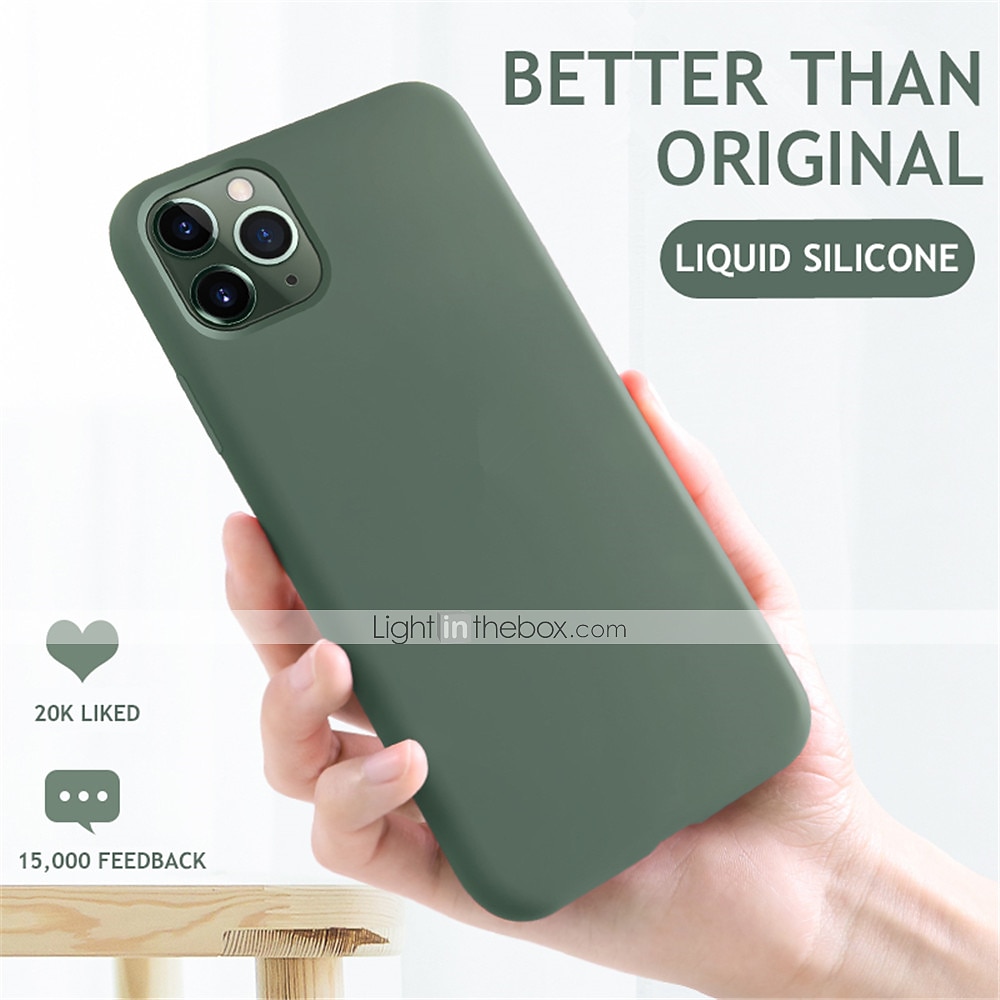 telefoon hoesje Voor iPhone 15 14 Pro Max Plus 13 Pro Max Mini Achterkant Vloeibare siliconen hoes Schokbestendig Effen Kleur Silicagel Siliconen 2025 - $9.99 –P2