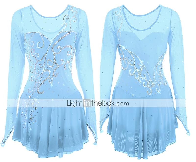 Eiskunstlaufkleid Damen Mädchen Eislaufen Kleider Austattungen Gelb Dunkelrot Pudriges Rosa Halo-Färbung Gitter Spandex Hochelastisch Wettbewerb Eiskunstlaufkleidung Eislaufen Eiskundstlauf 2025 - $104.99 –P7