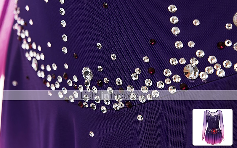 Taitoluistelupuku Naisten Tyttöjen Luistimet Hameet Tumma harmaa Violetti Purppura Silmukka Spandex Erittäin elastinen Kouluts Harjoittelu Kilpailu Luisteluasu Käsintehty Klassinen Kristalli / Strassi 2026 - $168.99 –P5