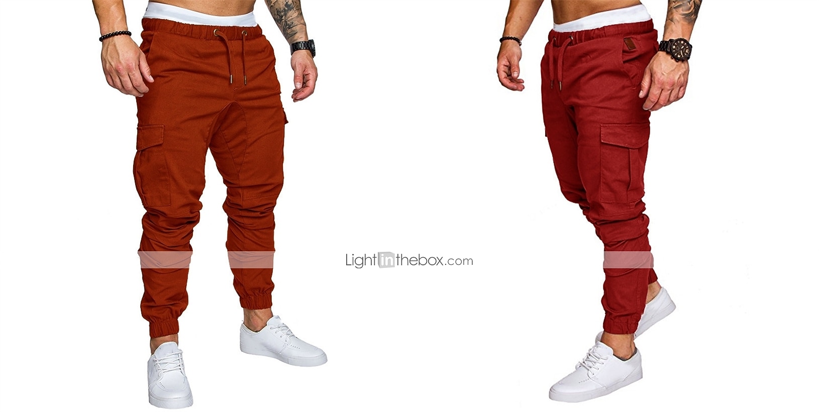 Men's Joggers Cargo Pants Drawstring Beam Foot Bottoms Outdoor Street Cotton Breathable Soft Fitness Gym Workout Performance Sportswear Activewear Solid Colored Dark Grey White Black / Stretchy 2026 - $21.99 –P8
