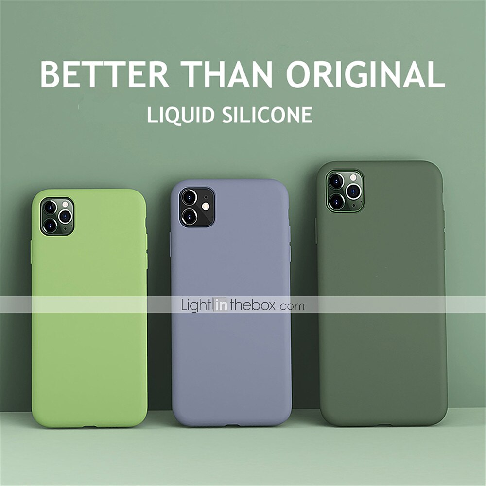 telefoon hoesje Voor iPhone 15 14 Pro Max Plus 13 Pro Max Mini Achterkant Vloeibare siliconen hoes Schokbestendig Effen Kleur Silicagel Siliconen 2025 - $9.99 –P1