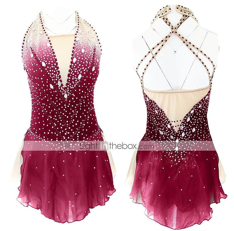 Vestido de patinaje artístico Mujer Chica Patinaje Sobre Hielo Vestidos Accesorios Púrpula Claro Rosado morado Amarillo y amarillo Espalda Abierta Licra Microelástico Entrenamiento Ropa de Patinaje 2026 - $157.99 –P7