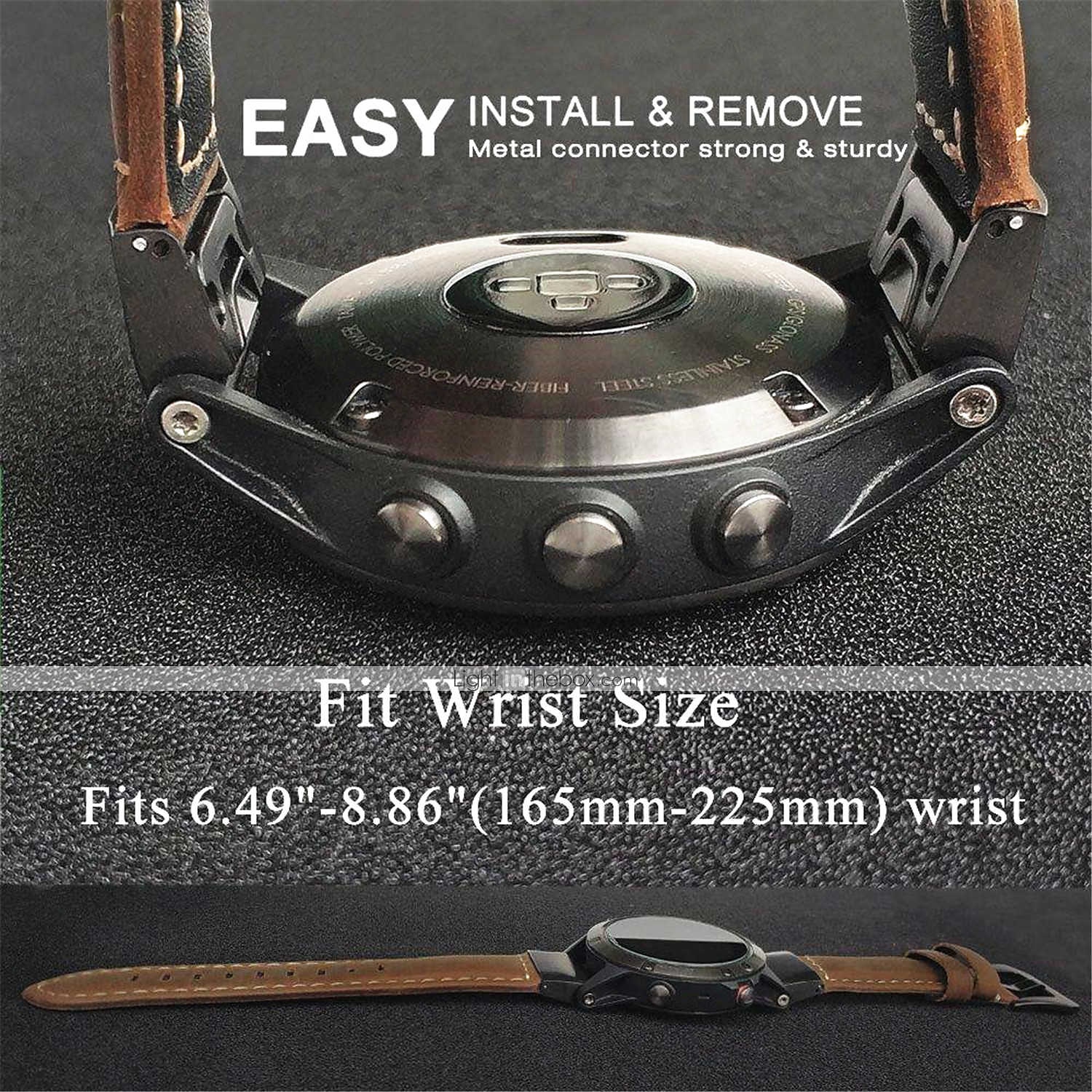 Watch Band for Garmin Fenix 7 6 5 Forerunner 955 Solar 945 935 Instinct 2 Epix Approach S62 S60 Marq Descent G1 Quatix 7 Genuine Leather Replacement  Strap Quick Fit 22mm Wristband 2025 - $25.99 –P9