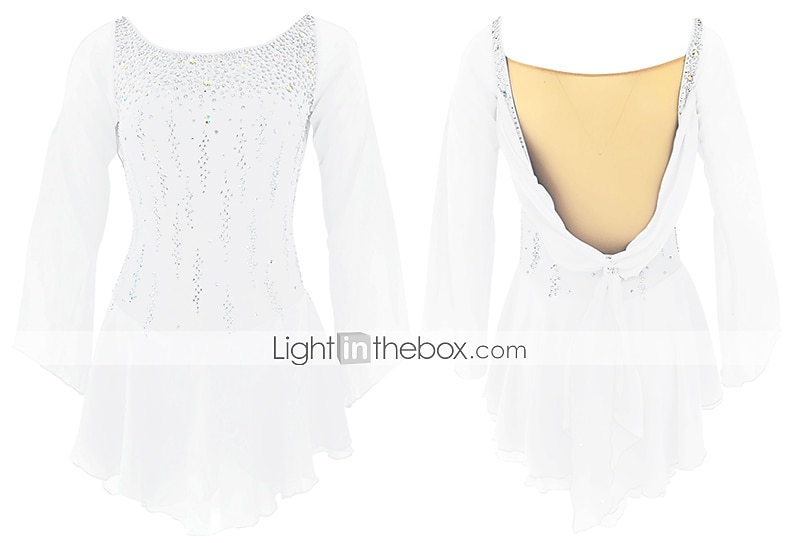 Robe de Patinage Artistique Femme Fille Patinage Robes Tenue Rose clair Blanc / Blanc Jaune et jaune Dos ouvert Spandex Micro-élastique Entraînement Tenue de Patinage Fait à la main Classique Cristal de 2025 ? $145.99 –P11