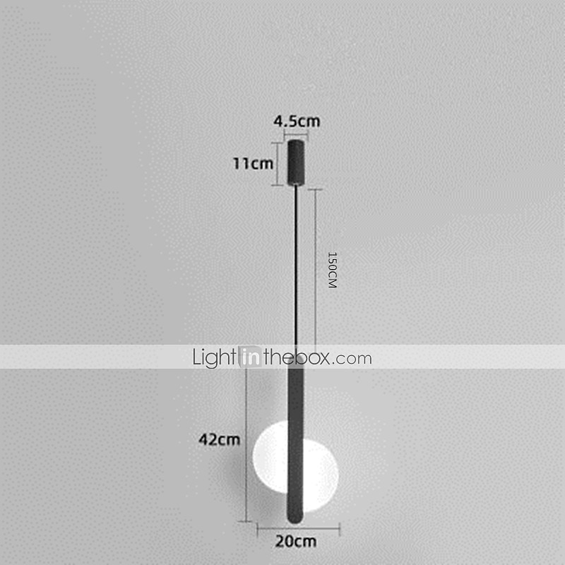 20 cm LED Pendant Light Nordic Black Hanging Light with White Lampshade Dining Room Office Bedroom Simple Geometric Metal Black LED Modern 220-240V 2025 - $120.99 –P13