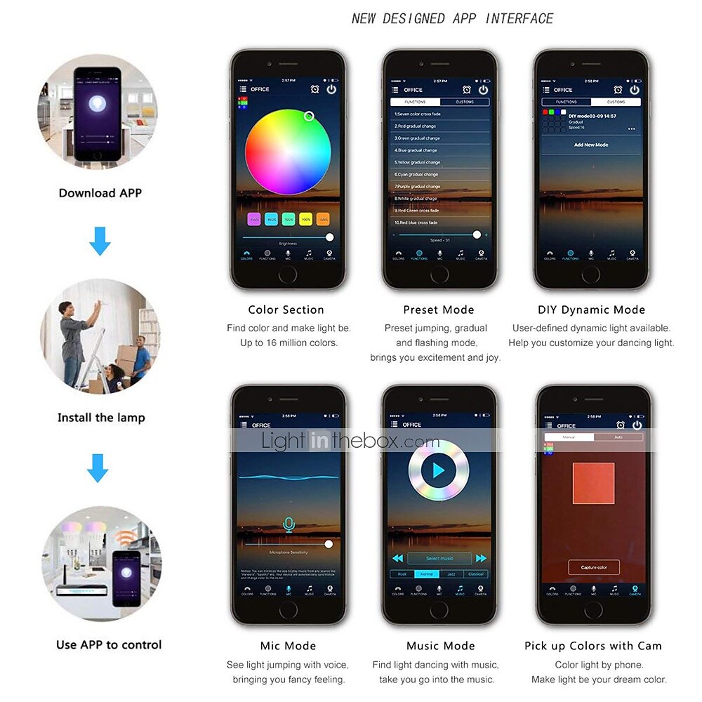 5м 16.4ft Умная светодиодная RGB лента 150 светодиодов 5050 SMD подсветка телевизора декор для дома работает с Alexa 10 мм 24-кнопочный пульт дистанционного управления DC-кабели управление WiFi 2026 - $40.99 –P3