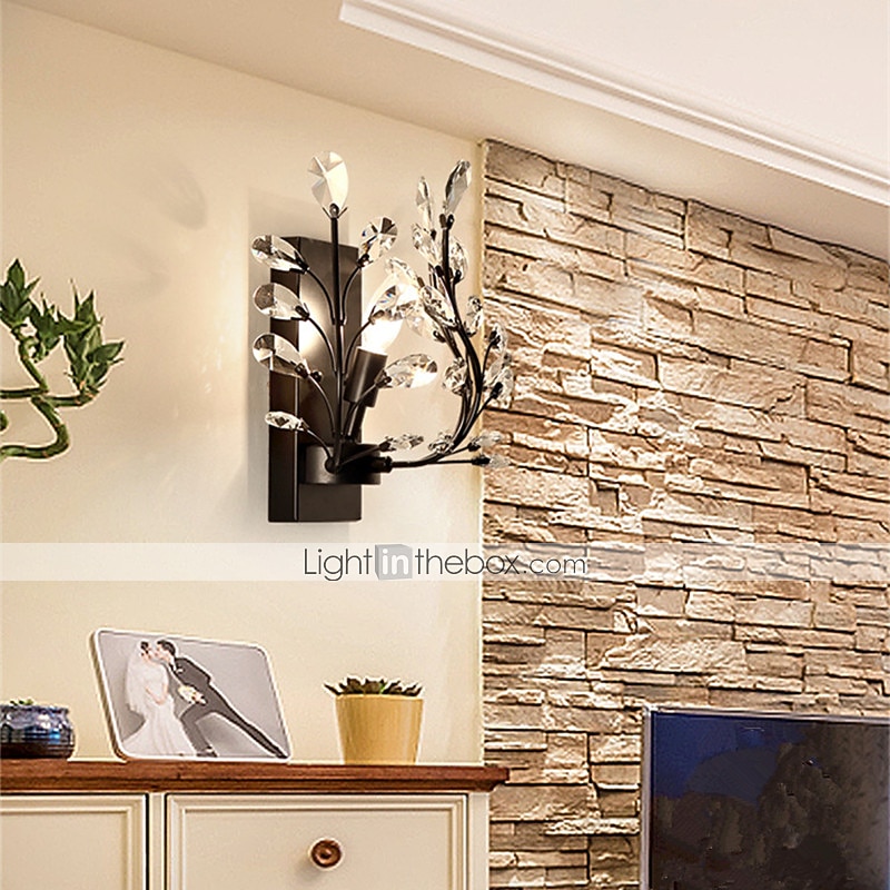 lampada da parete a testa singola country americano lampada da parete comodino camera da letto in stile europeo soggiorno lampada da parete in cristallo creativo retrò candela di ferro del 2026 a $187.99 –P6