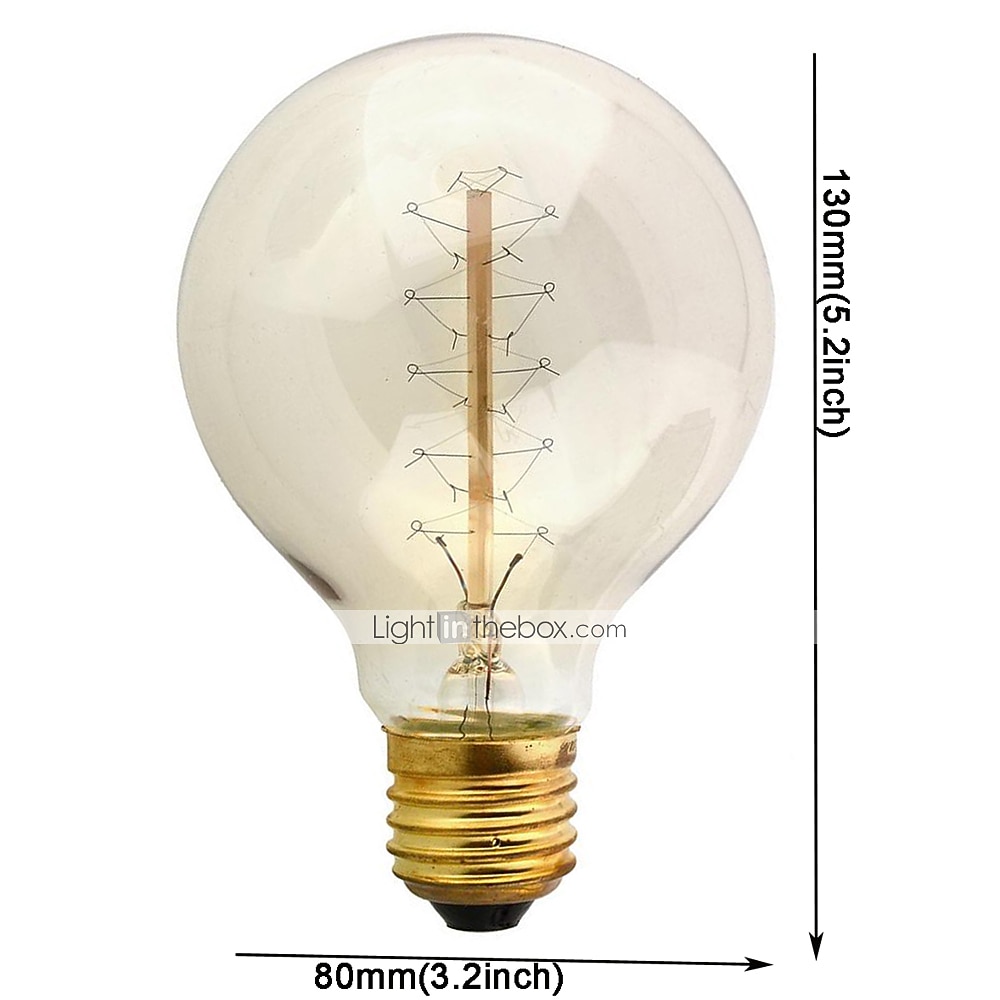 1pc 40W E26 / E27 G80 Warm White 2300k Retro Dimmable Decorative Incandescent Vintage Edison Light Bulb 220-240V/110-120V 2026 - $9.99 –P4