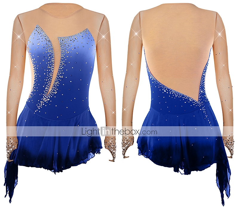 Kűrruha Női Lány Klizanje na ledu Ruhák Felszerelések Narancssárga piros Ibolya Sárga Aszimmetrikus szegély Háló Spandex Verseny Kűrruhák Divat Hosszú ujj Jégkorcsolyázás Műkorcsolyázás 2025 - $107.99 –P7
