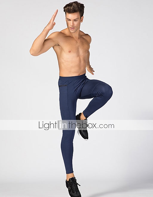 YUERLIAN Per uomo Pantaloni a compressione Livello base con tasca per telefono Vita alta Livello Base Estate Tenere al caldo Traspirante Traspirazione umidità Elasticizzato Fitness Allenamento in del 2025 a $16.49 –P9
