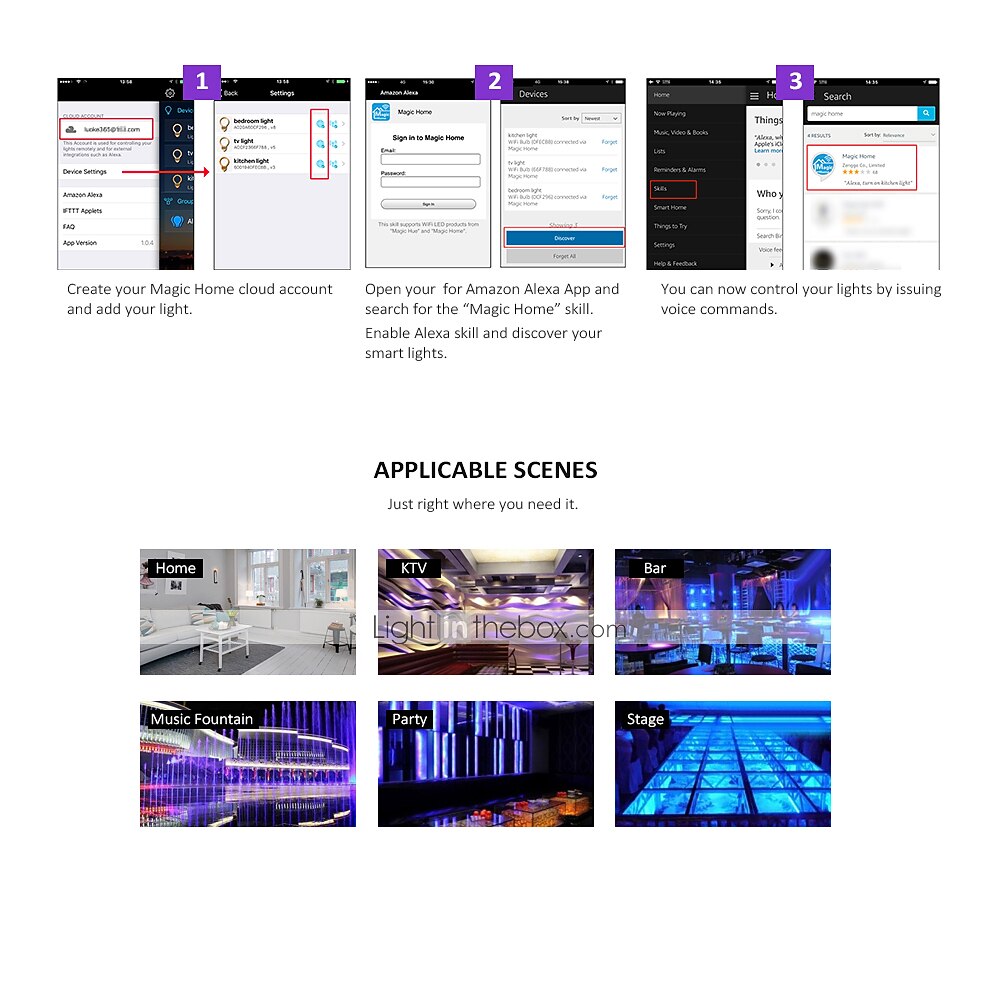 5м 16.4ft Умная светодиодная RGB лента 150 светодиодов 5050 SMD подсветка телевизора декор для дома работает с Alexa 10 мм 24-кнопочный пульт дистанционного управления DC-кабели управление WiFi 2026 - $40.99 –P2
