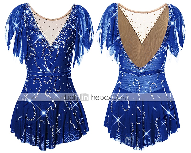 2026年 フィギュアスケート ドレス 女性用 女の子 アイススケート ドレス セット バイオレット ブラック ホワイト オープンバック スパンデックス ストレッチヤーン 高弾性 訓練 競技大会 スケートウェア 手作り ソリッド クラシック クリスタル・ラインストーン 半袖 アイススケート フィギュアスケート  コレクション – $157.99 –P14