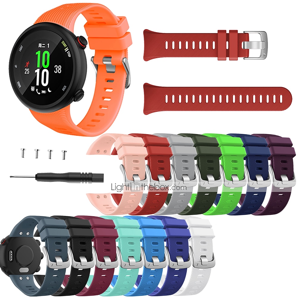 Silicone Watch Band for Garmin Forerunner 45 45S Replacement Watch