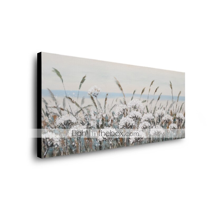 Hang-Ölgemälde Handgemalte Horizontal Abstrakt Landschaft Blumenmuster / Botanisch Modern Fügen Innenrahmen / Gestreckte Leinwand 2025 - $150.99 –P2
