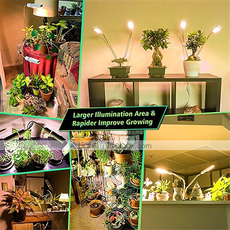 Grow Light for Indoor Plants LED Plant Growing Light LED Plant Grow Light Sunlike Full Spectrum 45W E27 Dual Head Flexible Gooseneck for Greenhouse flower Phyto lamp 2026 - $75.99 –P6