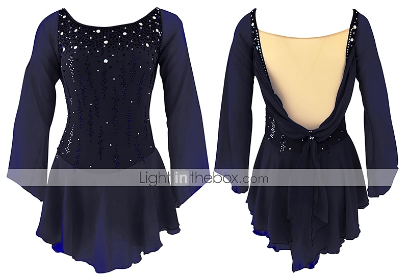 Robe de Patinage Artistique Femme Fille Patinage Robes Tenue Rose clair Blanc / Blanc Jaune et jaune Dos ouvert Spandex Micro-élastique Entraînement Tenue de Patinage Fait à la main Classique Cristal de 2025 ? $145.99 –P6