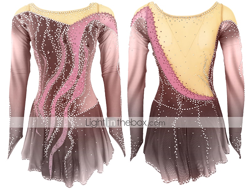 Rochie de Patinaj Artistic Pentru femei Fete Πατινάζ στο πάγο Rochii Ținute Yan roz Violet Alb / Alb Deschide Înapoi Spandex Înaltă Elasticitate Antrenament Ținută Patinaj Confecționat Manual Mat 2025 - $194.99 –P7