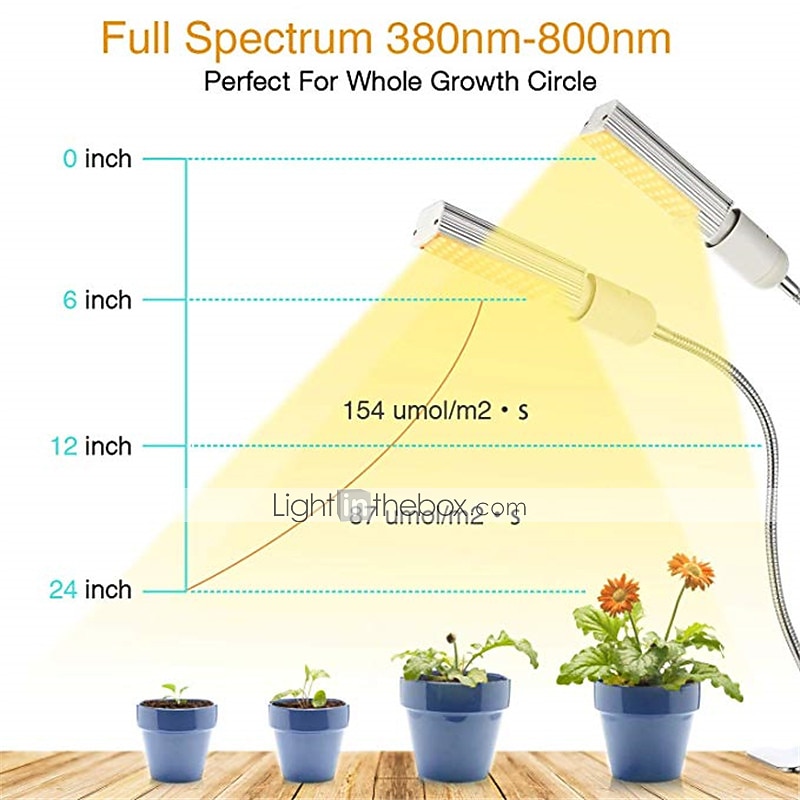 Grow Light for Indoor Plants LED Plant Growing Light LED Plant Grow Light Sunlike Full Spectrum 45W E27 Dual Head Flexible Gooseneck for Greenhouse flower Phyto lamp 2026 - $75.99 –P1