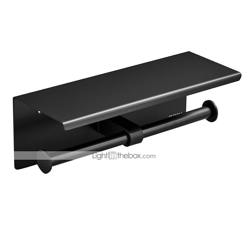 Toilet Paper Holder Multifunction Stainless Steel Bathroom Shelf Double Rods Wall Mounted 1pc 2025 - $60.99 –P1