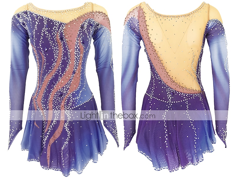 Rochie de Patinaj Artistic Pentru femei Fete Πατινάζ στο πάγο Rochii Ținute Yan roz Violet Alb / Alb Deschide Înapoi Spandex Înaltă Elasticitate Antrenament Ținută Patinaj Confecționat Manual Mat 2025 - $194.99 –P6