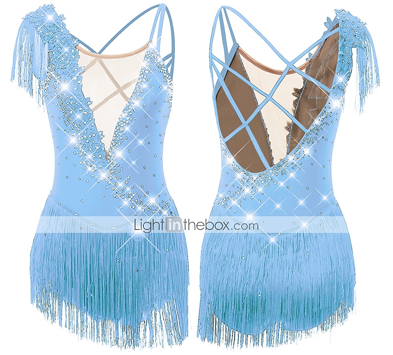 Eiskunstlaufkleid Damen Mädchen Eislaufen Kleider Schwarz Weiß Gelb Kreuz und quer Quaste Gitter Spandex Hochelastisch Wettbewerb Eiskunstlaufkleidung Ärmellos Latintanz Eislaufen Wintersport 2025 - $86.99 –P18