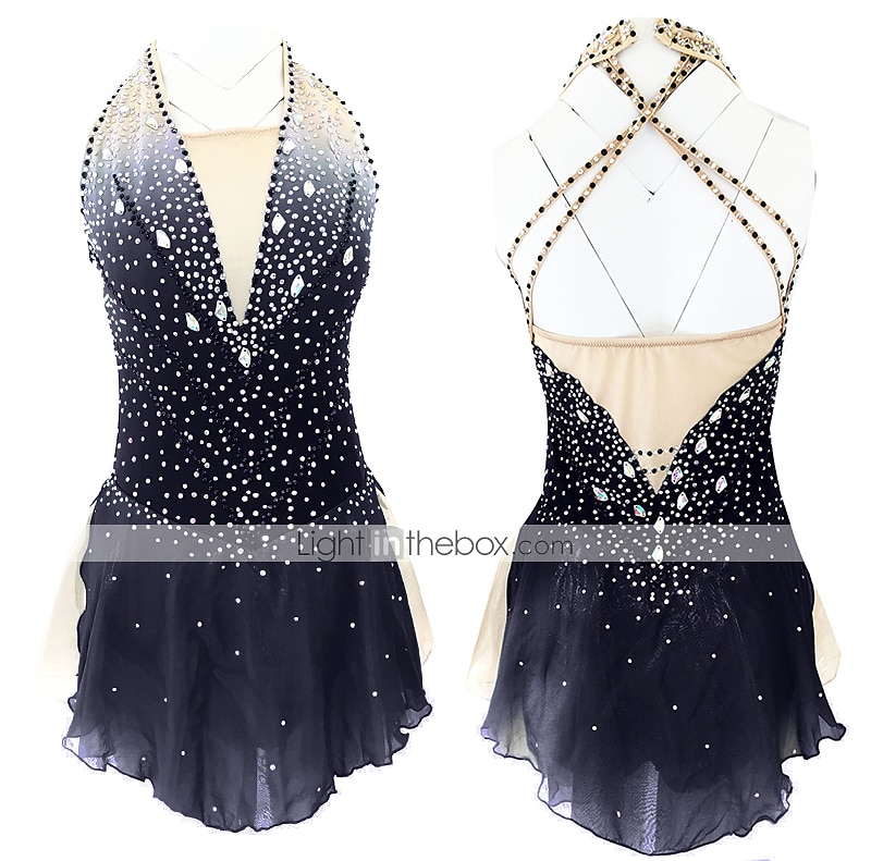 Vestido de patinaje artístico Mujer Chica Patinaje Sobre Hielo Vestidos Accesorios Púrpula Claro Rosado morado Amarillo y amarillo Espalda Abierta Licra Microelástico Entrenamiento Ropa de Patinaje 2026 - $157.99 –P4